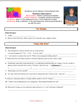 Catch, Pull, Drive by Schuyler Bailar resources materials lesson worksheet high school short stories short story