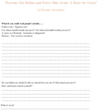 middle school worksheets for Flying Lessons stories