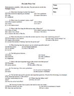 The Little Prince by Antoine de Saint-Exupéry Novel Test