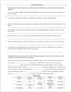 Transitions transitional words lesson middle school writing lessons high school Sentence Fluency practice worksheets english language arts six traits