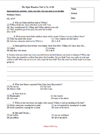 The Night Wanderer: Tests Assessments middle school