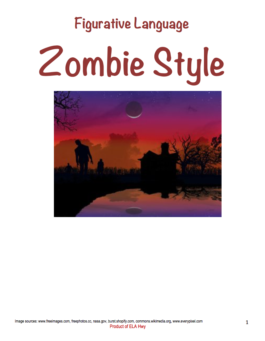 Figurative Language Zombie Style! An October ELA Activity ELA Hwy