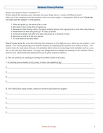middle school writing lessons high school Sentence Fluency practice worksheets english language arts six traits