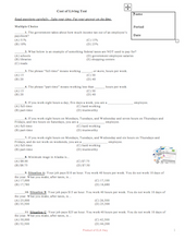 Cost of Living assessment
