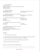 The Little Prince by Antoine de Saint-Exupéry: Novel Test 2, Ch. 10-19