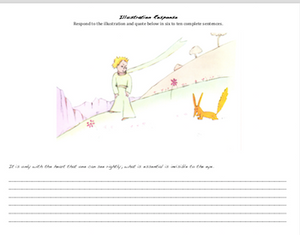 The Little Prince by Antoine de Saint-Exupéry classroom resources Response to Illustration-The Fox