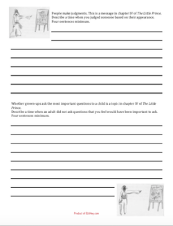 The Little Prince: Ch 4 Writing & Drawing Activity