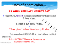 Semicolon Usage Presentation: Practice questions imbedded after each rule
