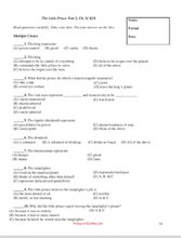 The Little Prince by Antoine de Saint-Exupéry: Novel Test 2, Ch. 10-19