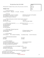 The Little Prince by Antoine de Saint-Exupéry: Novel Test 2, Ch. 10-19