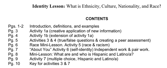 Identity Mini-Lessons & Workbook: Ethnicity, Culture, Nationality, and Race