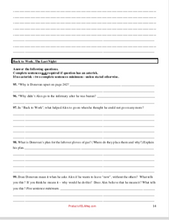 fantasy BOOK high school Chapter questions teaching materials