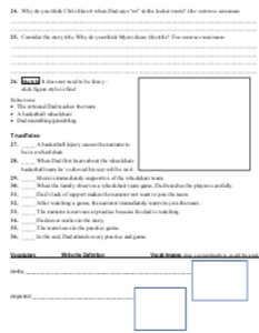 high school worksheets for Flying Lessons and other stories