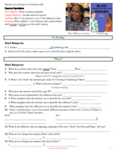 discussion questions for "Whoa!" by Rita Williams-Garcia middle school