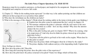 teaching resources for the little prince by antoine de saint-exupery high school