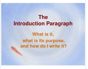 Introduction Paragraph Slide Examples Introduction Paragraphs: PowerPoint Presentation – ELA Hwy