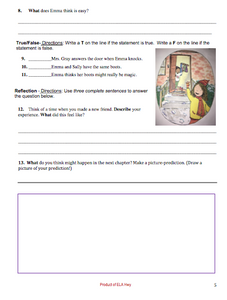 Emma's Magic Winter by Jean Little: Reading Comprehension Workbook