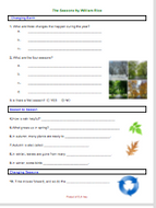 The Seasons by William Rice: Worksheets