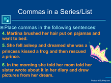 Comma Usage Presentation, commas in a series