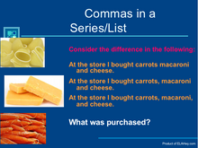 Comma Usage Presentation, commas splice error