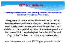 Semicolon Usage Presentation: comma splices addressed, many examples