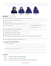 The Breadwinner by Deborah Ellis: Workbook (chapter questions & activities for the classroom) middle school novel studies with graphic organizers