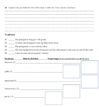 high school worksheets for Flying Lessons & Other Stories