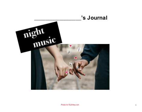 Night Music Reading Journal Cover page