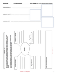 middle school worksheet for "Don't Pass Me By" by Eric Gansworth